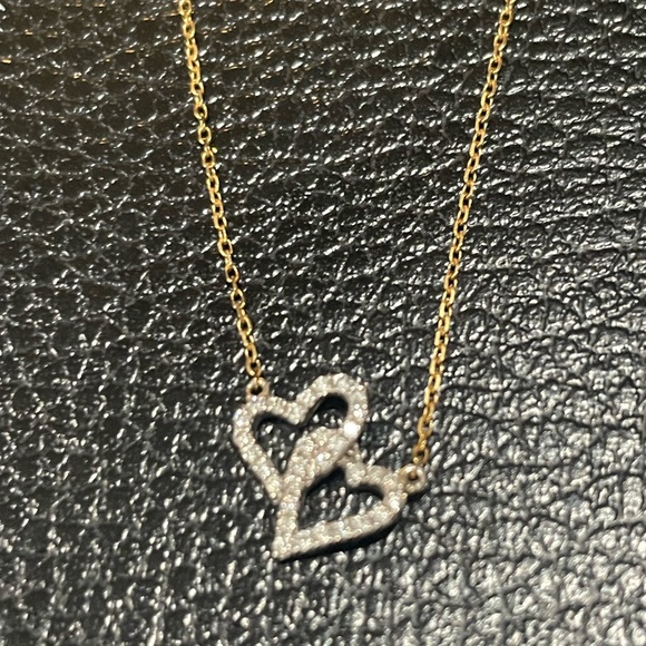 14K Gold Necklace w Diamond Hearts from Bloomingdale's Fine Jewelry - Picture 9 of 9